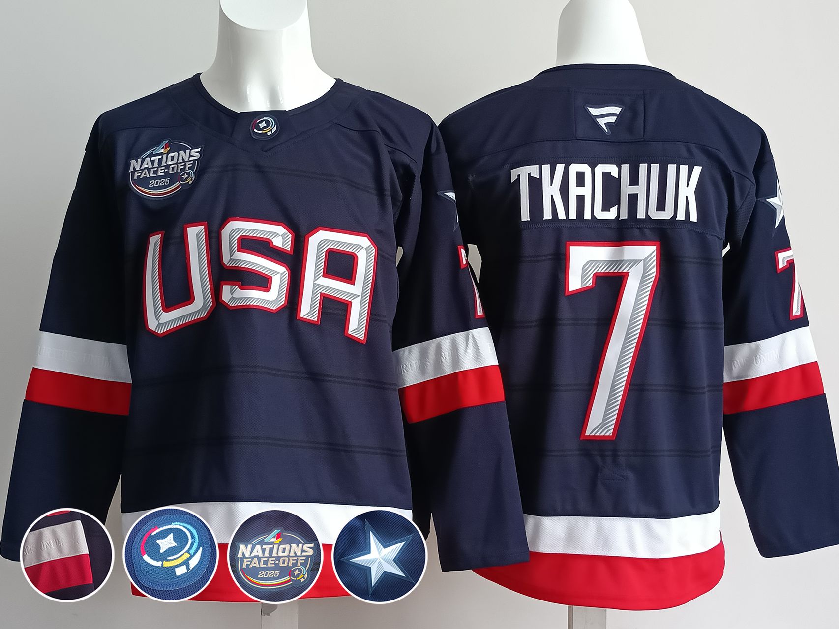 Men USA #7 Tkachuk Dark Blue 2025 Fanatics Home Premium NHL Jersey->more nhl jerseys->NHL Jersey